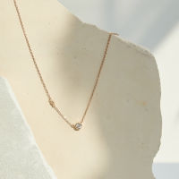 SWAN - Bezel Necklace สร้อยเงินแท้ ฝังเพชรคิวบิกเซอร์โคเนีย cubic zirconia