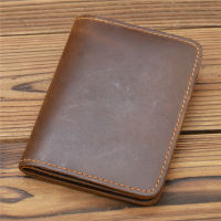 Designer Genuine Leather Credit Card Holder Wallet Purse Card Holders Retro Crazy Horse Leather Wallet for Cards