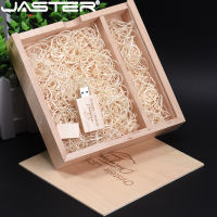 JASTER Photo Album Wood Usb Memory Stick Pendrive 8GB 16GB 32GB 64GB ของขวัญสำหรับถ่ายภาพโลโก้ฟรี (170*170*35มม.) Usb Stick