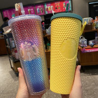 Starbuck Cup 2022 Classic Colorful Version Japanese Durian Cup Colorful Yellow Portable Large-Capacity Straw Cup High-Value Popular Color Portable Cup Car Cup