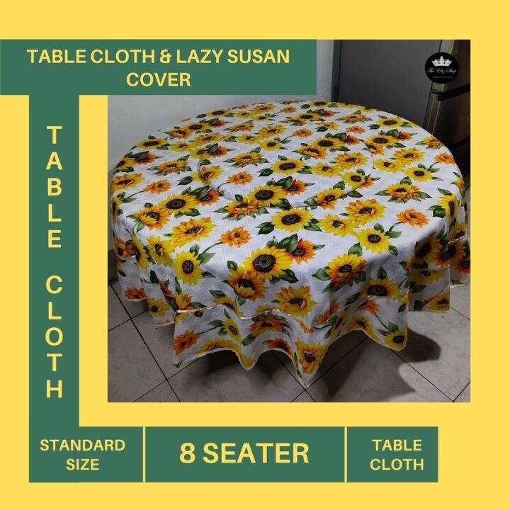 Round Table Cloth With Lazy Susan Turntable Cover Table Cloth & Lazy