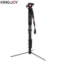 KINGJOY Dslr โมโนพอด MP408FL สำหรับทุกรุ่นขาตั้งกล้องแบบสามขาสำหรับมืออาชีพวิดีโอแบบตั้งได้มีความยืดหยุ่นสถิติผ้าขี้ริ้ว