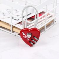 XHLXH Alloy Luggage Coded Password Wedding Red Shaped Shape Love Heart Lock Lock Padlock Digital Lock