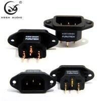 4ชิ้นเต้าเสียบไฟ Yivo ออดิโอ T1 Diy 250V 10a Ac Iec ชุบทองแดง3pin ทองเหลืองไฟฟ้าขาเข้า Hi-Fi สีแดงทอง