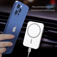 (HOT)100W Magnetic Wireless Charger ที่วางศัพท์ในรถยนต์สำหรับ Macsafe 13 12 14 Max Mini Qi Fast Charging Station Car Charger Mount