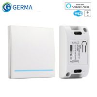 GERMA RF Wifi Switch RF 433MHz 10A/2200W Wireless Switch 86 Type ON/Off Switch Panel 433MHz RF WiFi Remote Control Transmitter