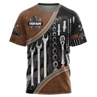 - T SHIRT[KiPgtoshop]   Summer Fashion Mens T shirt Personalized Name Mechanist 3D Full Body Printed Unisex T shirt Street Leisure 2023s T shirt (free nick name and logo)