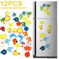 12pcs Novelty Animals Wooden Cartoon Fridge Magnet Sticker Cute Funny Refrigerator Toy Colorful Kids Toys for Children Baby