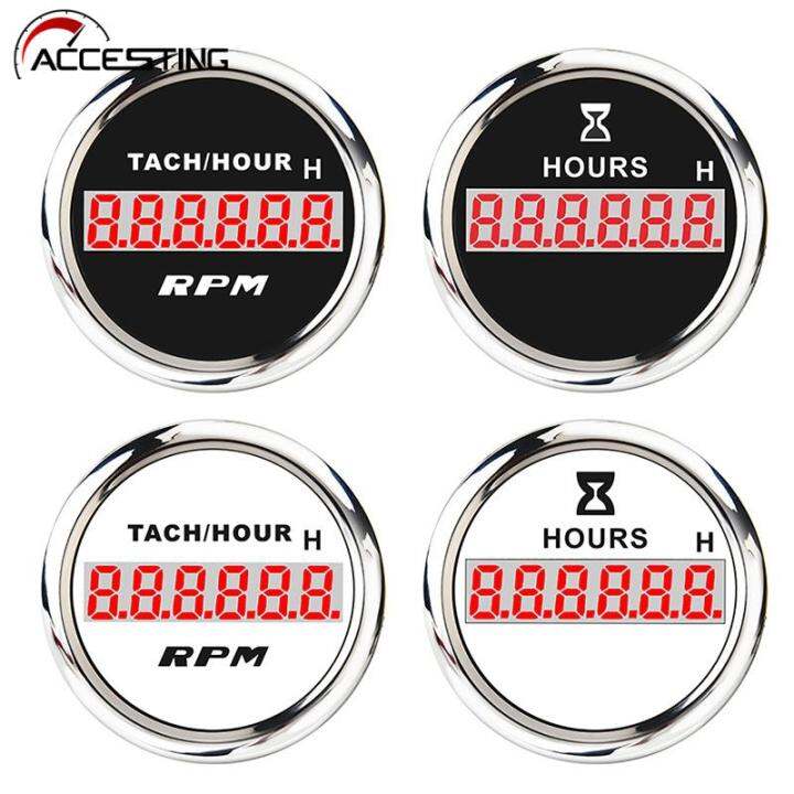 New 52mm Digital Hour Meter For Motorcycle Marine Boat Engine Tacho RPM