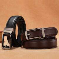 3.5cm Genuine Leather Mens Belt Alloy Automatic Buckle Two-layer Cowhide Business Casual Belt for Men Wholesale Belts