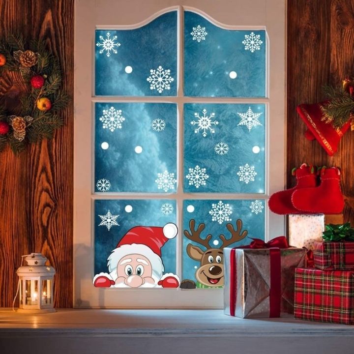precious-christmas-self-adhesive-static-window-stickers-santa-claus-elk-glass-decals-decoration