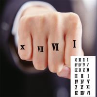 【hot】☄❦∈  Temporary Sticker Roman Numerals Figures Gun Tattoos Transfer Flash Tatto Fake Tatoo for Men