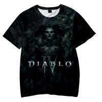 Diablo 4 เสื้อยืดผู้หญิงผู้ชาย 3D O-คอแขนสั้นเสื้อยืดฤดูร้อน Casual Streetwear เสื้อผ้า