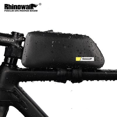 กระเป๋าด้านหลังจักรยาน Bag1.3L โครงเหล็กด้านบนจักรยาน Rhinowalk ขี่จักรยานกันน้ำ Mtb กระเป๋าจักรยานเฟรมจักรยานสีดำอุปกรณ์เสริม