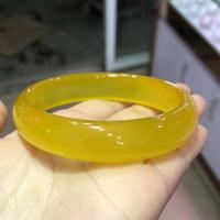 Natural Yellow Chalcedony Real Jades Bangles Women Fine Jewelry Genuine Certified Jade Stone Bangle Bracelet Girlfriend Mom Gift