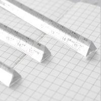 【CC】✎  15cm Transparent Straight Ruler Students Stationery Triangular Rulers Kids Scale on Both Sides Measuring Tools
