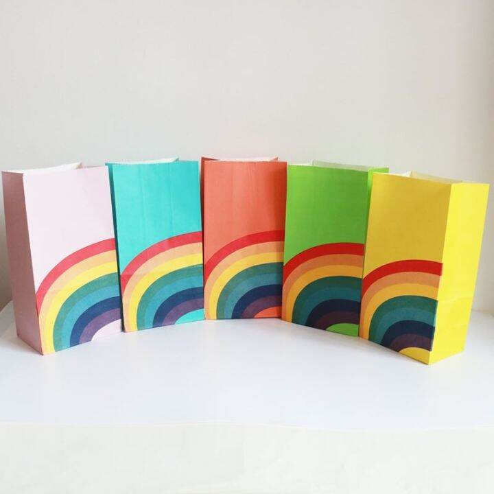 rainbow-candy-kraft-paper-food-bag-kids-birthday-treat-cookie-bag-christmas-party-supplies-bakery-gift-packing-pouches