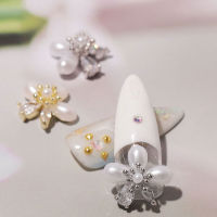 TWINKLE1 Luxury Nail Charm Zircon Heart DIY Nail Art Decoration 3D Nail Rhinestones Pearl Flower Manicure Accessories Diamond Shiny Crystal Nail Jewelry