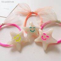 ❄۩﹉ Pentagram Smiley Fluorescent Hair Rope Girls Mesh Bow Elastic Rubber Band Hair Bands Headdress Child Scrunchie Hair Accessories