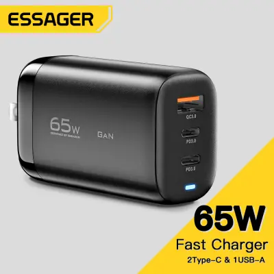 Essager 65W Fast Charger USB Type C QC3.0 PD3.0 Phone Charger Fast Charging For iPhone Huawei Samsung Xiaomi Super Quick Charging