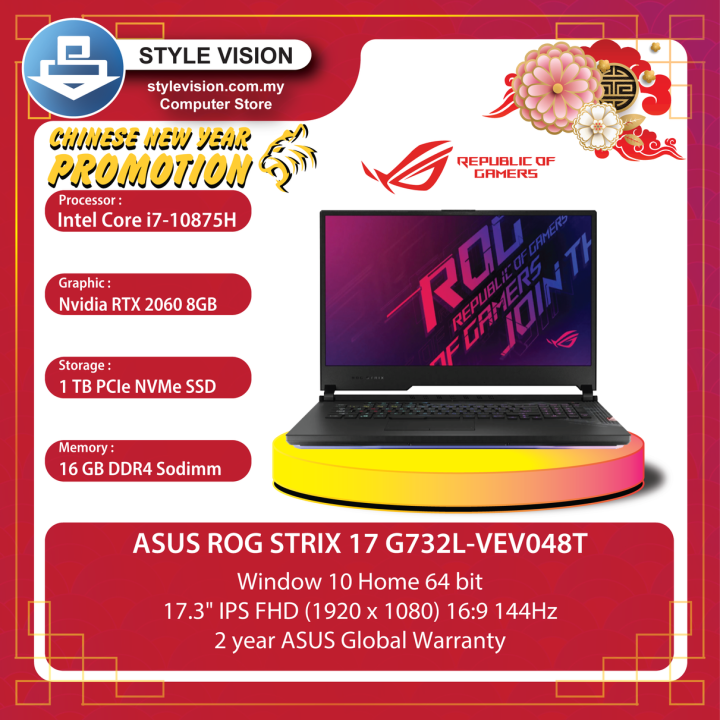 Asus ROG Strix Scar 17 G732L-VEV048T INTEL I7-10875H/16GB/1TB/17.3