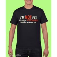 IM NOT FAT KOREAN NEW FASHION TEE 100% HIGH QUALITY COTTON CUSTOMIZED เสื้อยืดลําลองสําหรับผู้ชายแขนสั้นคลาสสิคพิมพ์ลาย