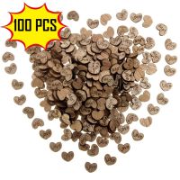 100pcs Rustic Wooden Love Heart Wedding Table Scatter Decoration Wood Crafts HOT