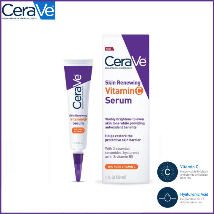 CeraVe Vitamin C Serum With Hyaluronic Acid Organic AntiAging Brighten