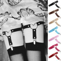 【YF】▬  DIEZI Punk Goth Leather Elastic Garter Leg Thigh Suspender Stockings Chain Harness Jewelry