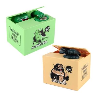 Electric Cash Box Dinosaur/Gorilla Piggy Bank Money Save Box Coin Bank Battery Powered Coins Cash Saving Deposit Toy Coin Box consistent