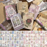 100แผ่น R วัสดุตกแต่งหนังสือกระดาษ Vintage Rose Letter ดอกไม้เอกสาร Journal Dairy Craft Making