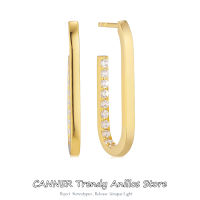 CANNER Plata 925เงินสเตอร์ลิงแฟชั่นอินเทรนด์16มม. 26มม. Ear Studs เครื่องประดับของขวัญ Charm Geometric Square Stud ต่างหูสำหรับผู้หญิง