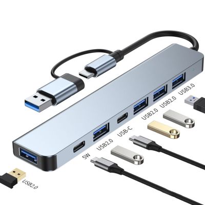 Adaptor pengisian daya kompatibel HDMI 7 in 1 USB C HUB Tipe C ke RJ45 Lan adaptor pengisian daya PD USB 3.0 2.0 HUB Splitter TF SD stasiun Dok pembaca kartu