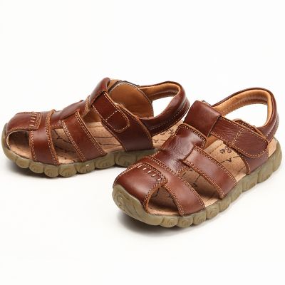 2023 New Kids Children Boys Genuine Leather Sandals For Teenagers Boys Baby Summer White Sandals Shoes 1 3 5 7 9 11 13 Years