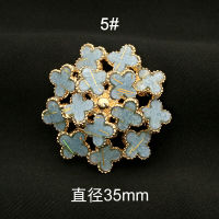 35mm Decorative BUTTON Sewing Metal Gold Big Flower BUTTONS for Clothing Sewing Crafts Cheap High Quality Accessories