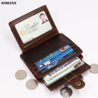 2021 Leather Wallet For Men Male Cowhide Vintage Short Slim Small Purse Credit Card ID Holder With Coin Pocket Money Bag