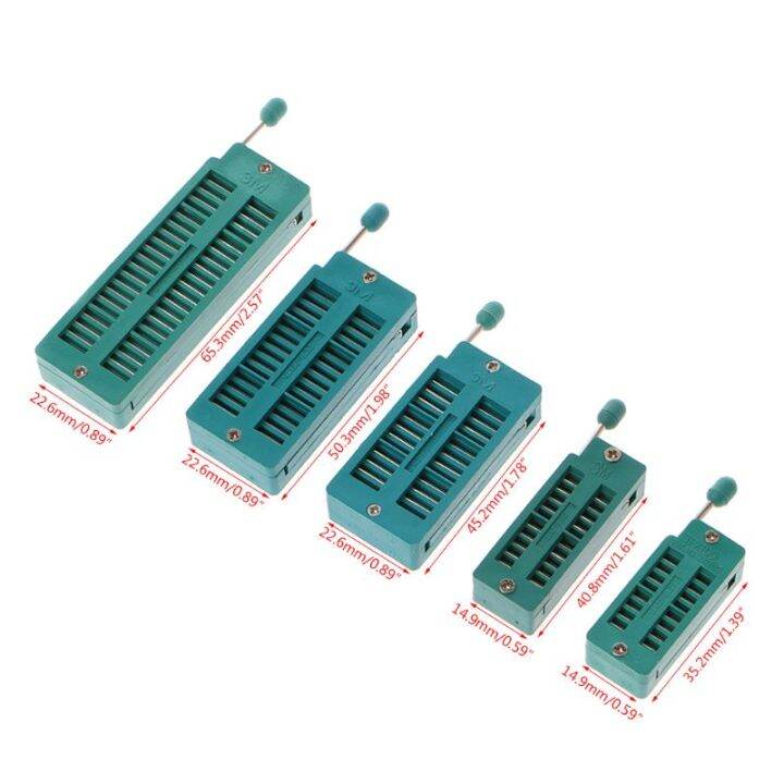 16-20-24-28-40-p-pin-2-54มม-green-dip-test-universal-zif-ic-socket-welding-type