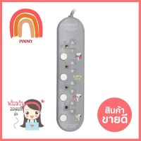 รางปลั๊กไฟ 4 ช่อง 4 สวิตช์ ANITECH SNP-H3434-RD 10 แอมป์ 3 เมตร สีเทาPOWER STRIP ANITECH SNP-H3434-RD 4-OUTLET 4-SWITCH 10A 3M GREY **ด่วน สินค้าเหลือไม่เยอะ**