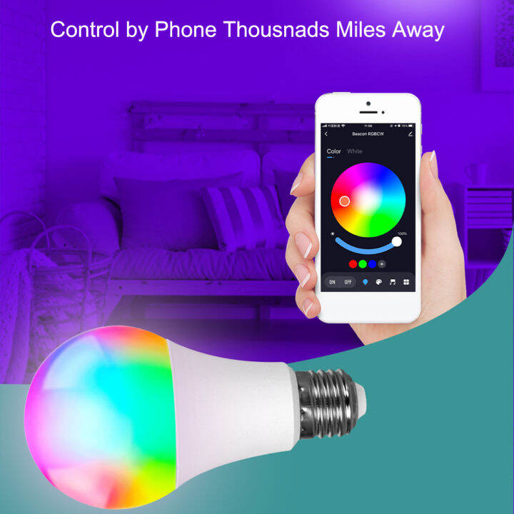 สต๊อก-หลอดไฟหลอดไฟอัจฉริยะ-e27-9w-15w-wifi-bluetooth-rgbct-rgb-bulb-ควบคุมโทรศัพท์มือถือทำงานหลอดไฟ-led-กับแอปสมาร์ทไลฟ์และหลอดไฟอัจฉริยะบลูทูธอัจฉริยะไร้สาย