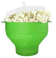 Foldable Silicone Popcorn Bowl Bucket Heat-resistant Popcorn Bowl Microwave Popcorn Bucket Kitchen Popcorn Maker with Lid