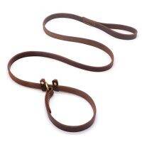 【FCL】❦❉☎ Dog Flat Lead British Durable Real Leather Leash Adjustable for Walking Showing