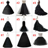 TOP☆Black Hoop Long Petticoat Crinoline Ball Gown Skirt Underskirt Wedding Accessories