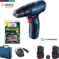 Bosch รุ่นใหม่ สว่านไขควงกระแทกไร้สาย GSB 120-LI + ชุดดอกไขควงและดอกสว่าน 27 ชิ้น Angle Driver