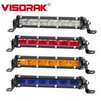 VISORAK 7นิ้ว12V 24V Amber สีแดงสีฟ้ารถจักรยานยนต์ Slim LED Light Bar สำหรับจักรยานรถ SUV 4X4 4wd Jeep Hummer รถกระบะรถบรรทุก