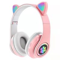 Cute Cat Ears Bluetooth LED Wireless Headphones with Mic Can control Kid Girl Stereo Music Helmet Phone Headset Gift