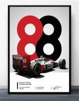 โปสเตอร์และภาพพิมพ์ขายดี Ayrton Senna F Formula Mclaren ผ้าใบศิลปะติดผนังแชมป์โลกภาพวาดทันสมัยสำหรับตกแต่งห้องบ้าน