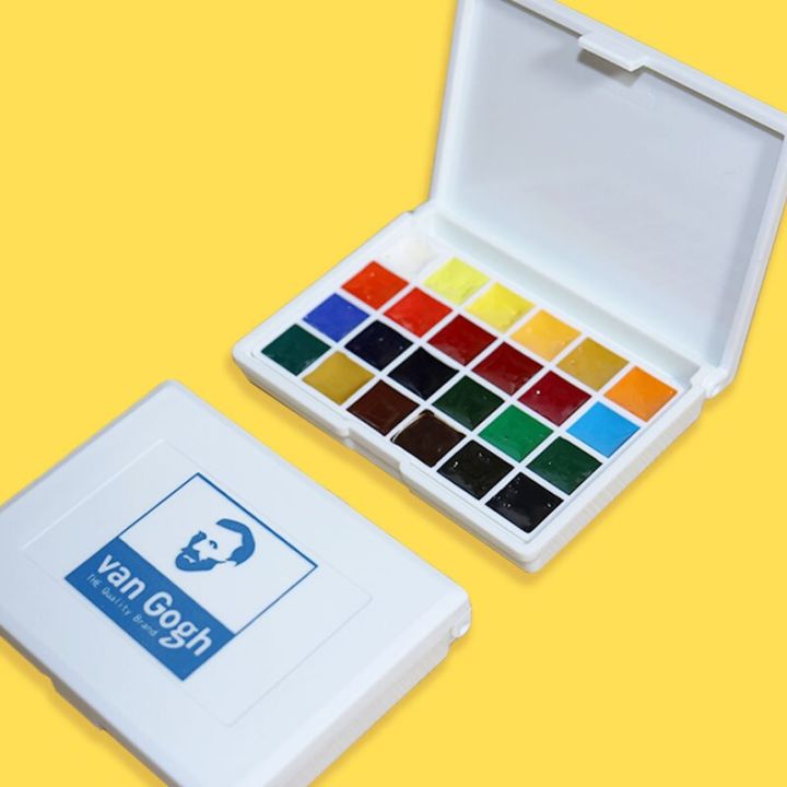 รถตู้โก๊ะ2023ฮอลแลนด์นำเข้ารูปวาดสีน้ำ24สี0-5มล-1มล-อุปกรณ์วาดรูปศิลปะทึบ