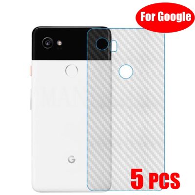 [spot goods66]☌5ชิ้นฟิล์มสำหรับ Google Pixel คาร์บอนไฟเบอร์7 6 Pro 4A 4G 5G 4 3 3A 2 XL 4XL 3XL สติกเกอร์ด้านหลัง3AXL ฟิล์มกันรอยป้องกันเต็มพื้นที่ของหน้าจอ