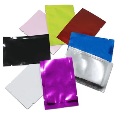 200pcs/ Lot Open Top 8 Colored Aluminum Foil Heat Seal Food Vacuum Package Bag For Snack Beans Packaging Flat Mylar Pack Pouches