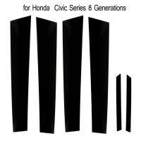 Forauto แถบตกแต่งรถยนต์กระจกเสากลาง1ชุดสำหรับ Honda Civic Series 8/9/10 Generations B-ปรับเปลี่ยนสติกเกอร์ติดรถยนต์